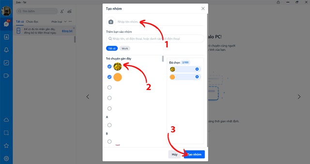 Cách tạo ra group Zalo bên trên máy tính